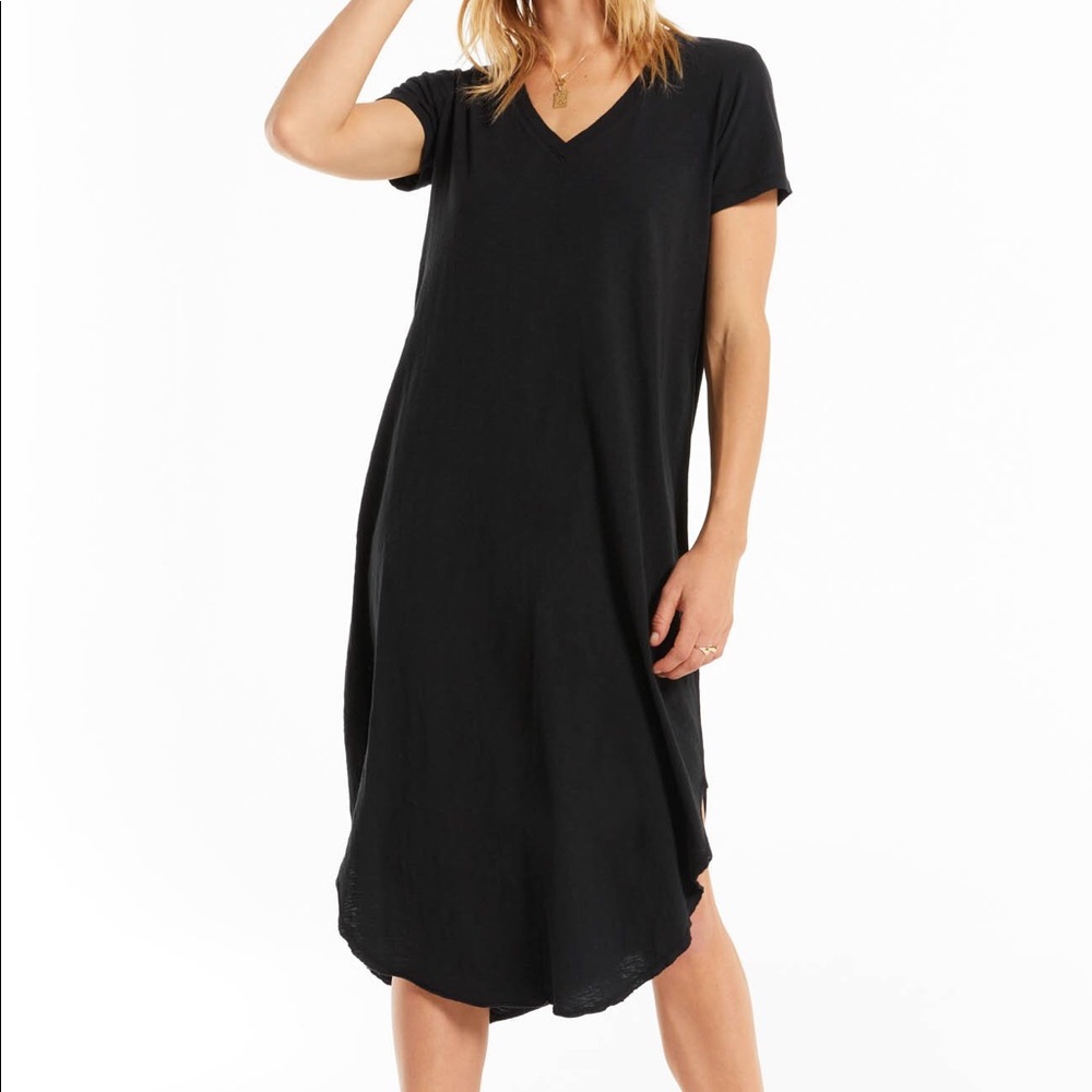 Z Supply Black V-Neck Midi Dress